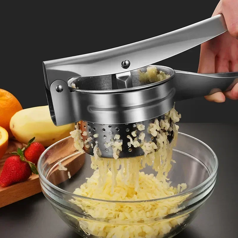 Potato Masher Ricer - هراسة ريسر بريس البطاطس المهروسة الفولاذ