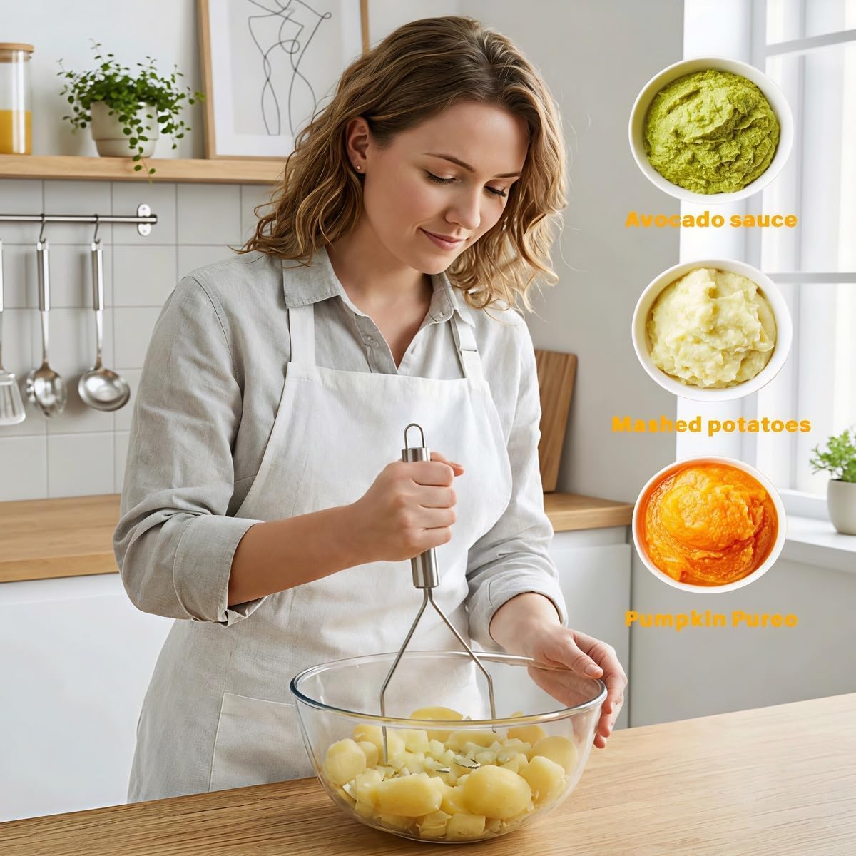 مفرمة بطاطس من الفولاذ المقاوم - مراجعة Potato Masher Ricer وسعره