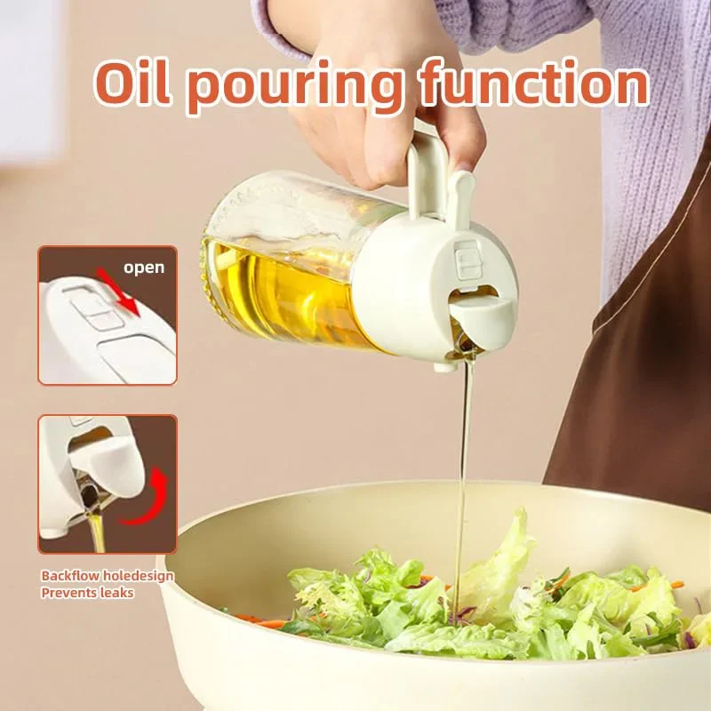 زجاجة رش زيت بلاستيكية 2 في 1  - مراجعة Kitchen Gadgets Oil Spray وسعره
