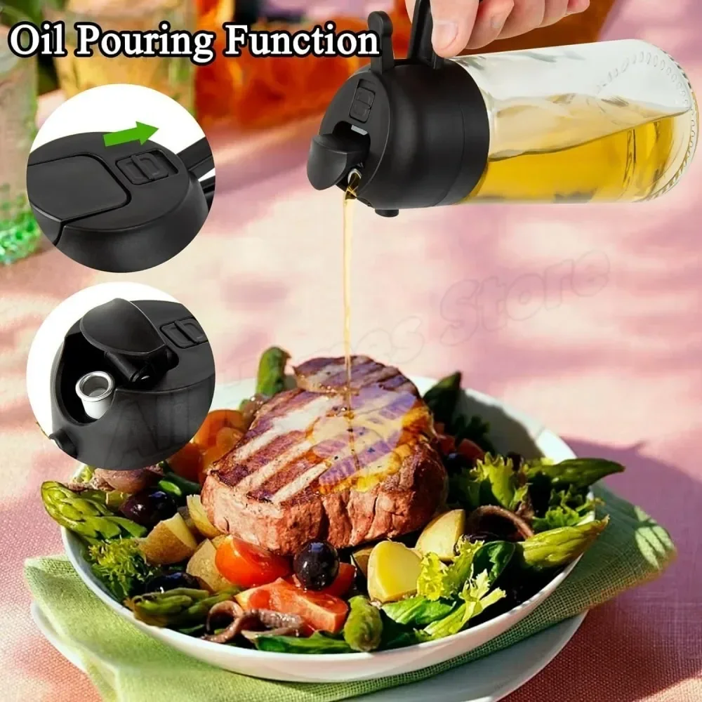 بخاخ زيت بلاستيكي 2 في 1 سعة 5 - مراجعة Kitchen Gadgets Oil Spray وسعره