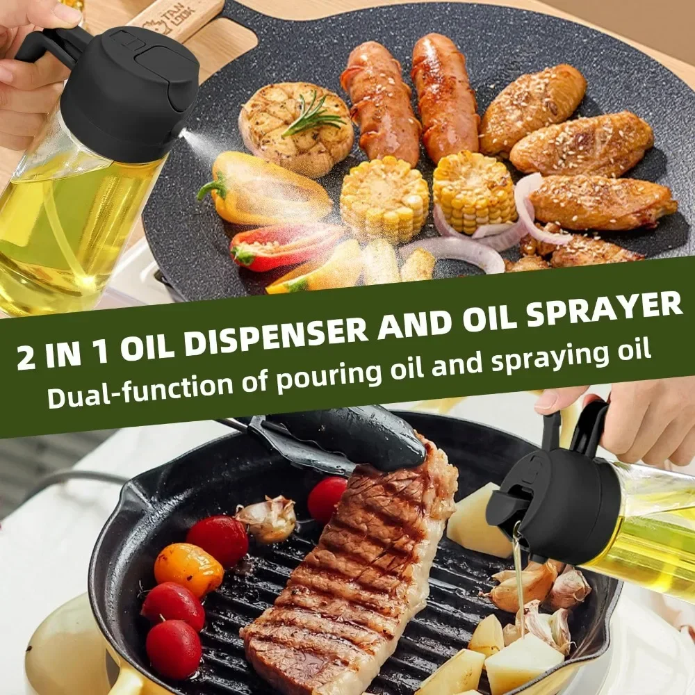 بخاخ زيت بلاستيكي 2 في 1 سعة 5 - مراجعة Kitchen Gadgets Oil Spray وسعره